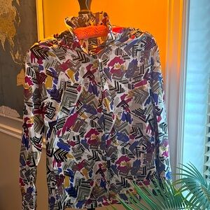 Fun pop art style vintage E Street blouse